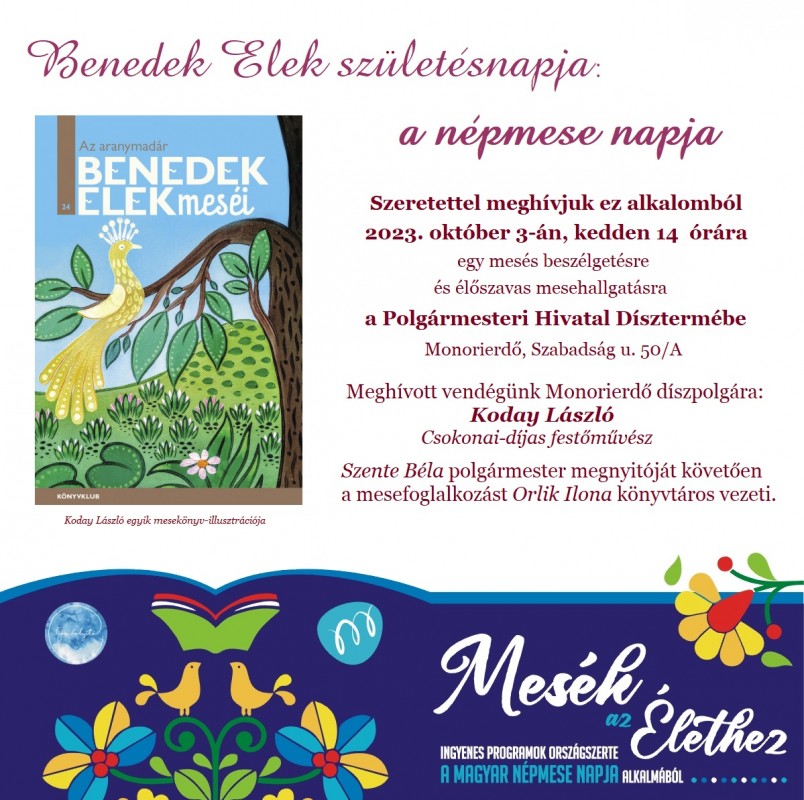 | BENEDEK ELEK SZÜLETÉSNAPJA: A NÉPMESE NAPJA
